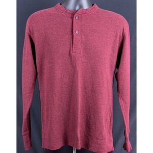 LL Bean Traditional Fit Outer Layer Shirt Men's M Burgundy Wool Blend Workwear